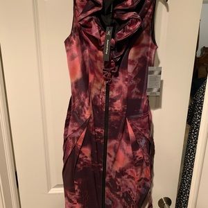 Multi colored pink and burgundy dress